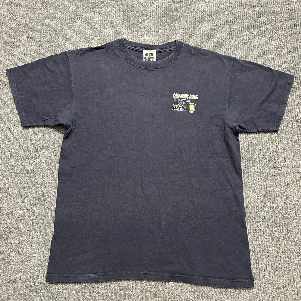 Old Guys Rule 19th Hole Challenge Mens Graphic‎ Shirt Large Blue Short Sleeve